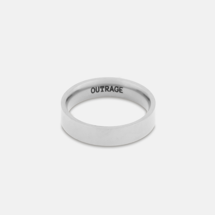 Silver Minimalistic Band Ring 5MM on a white background