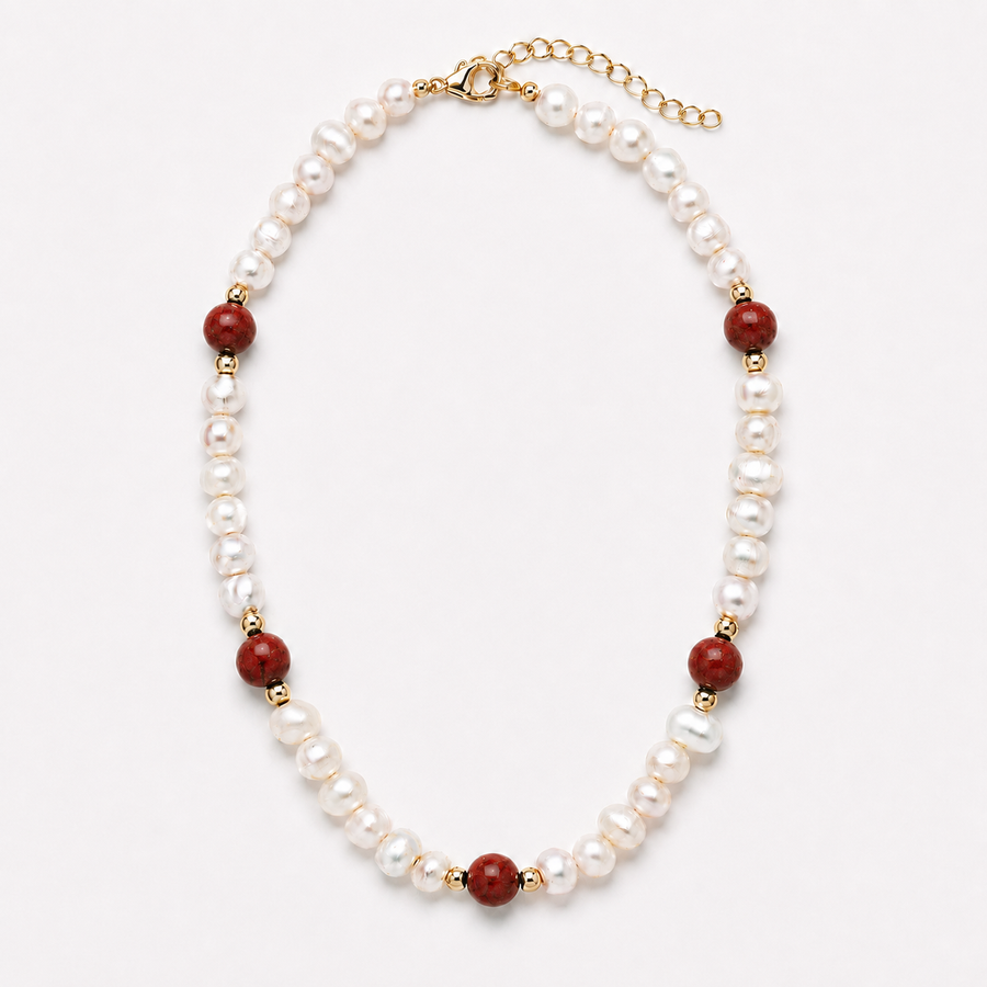 Jasper Stone Pearls Necklaces