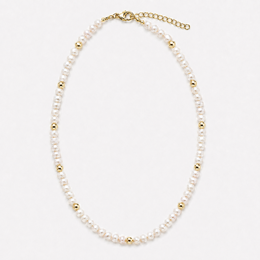 Gold Bead Pearls Necklaces