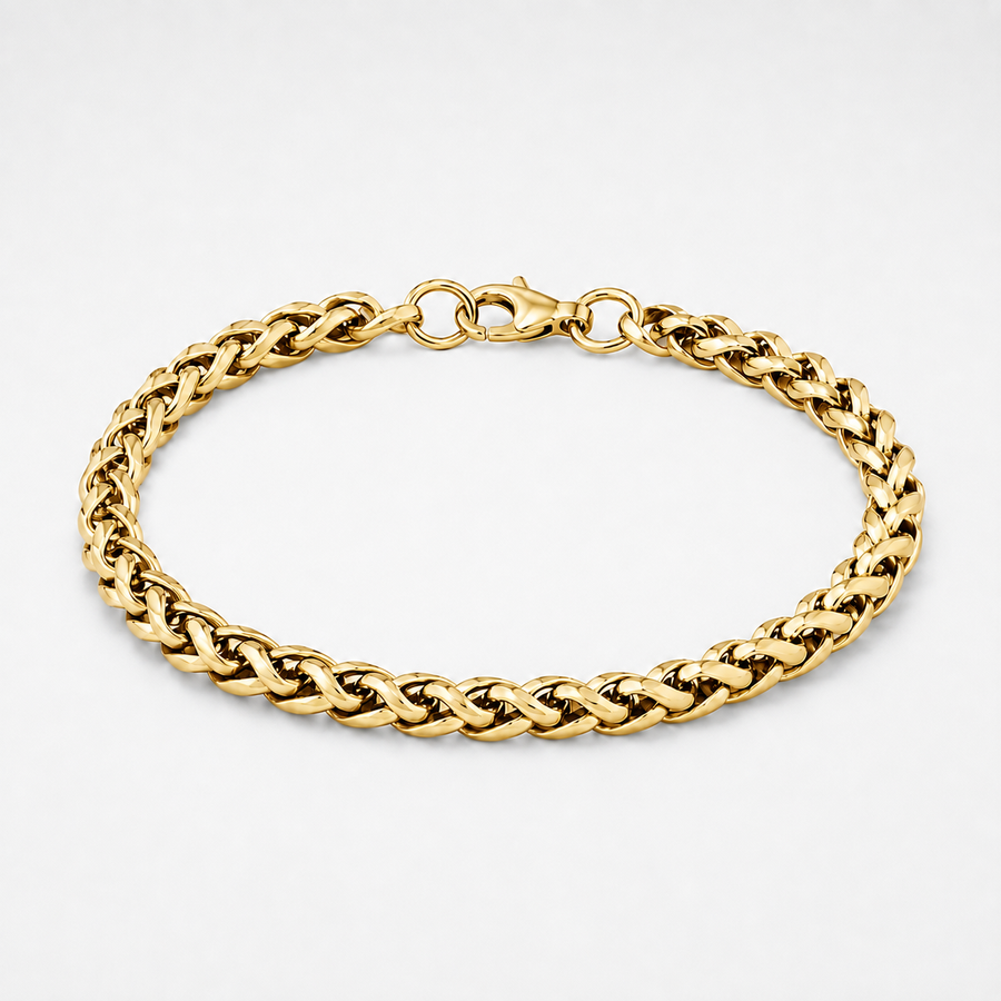 5mm Wheat Bracelet Gold