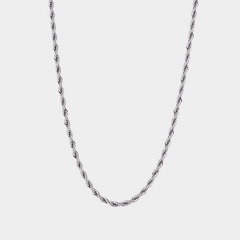 Silver Rope Chain Necklace 3MM