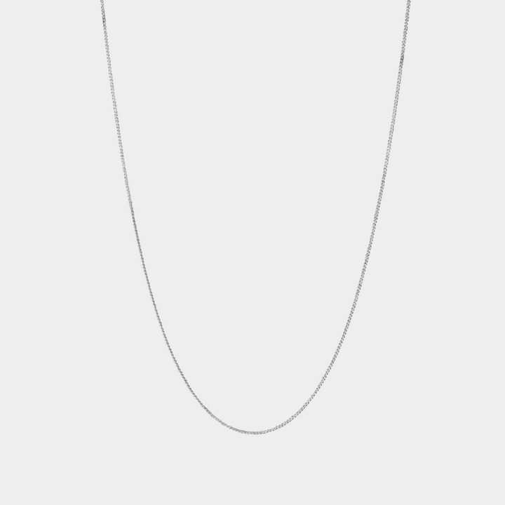 925 Italian Silver 1mm Curb Necklace