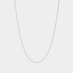 925 Italian Silver 1mm Curb Necklace on a white background