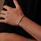 Black Cross Bracelet Cuban Chain 3MM