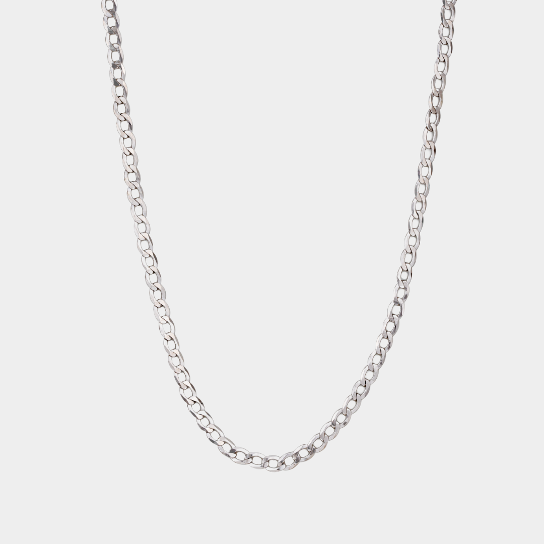 925 Italian Silver 3mm Curb Necklace
