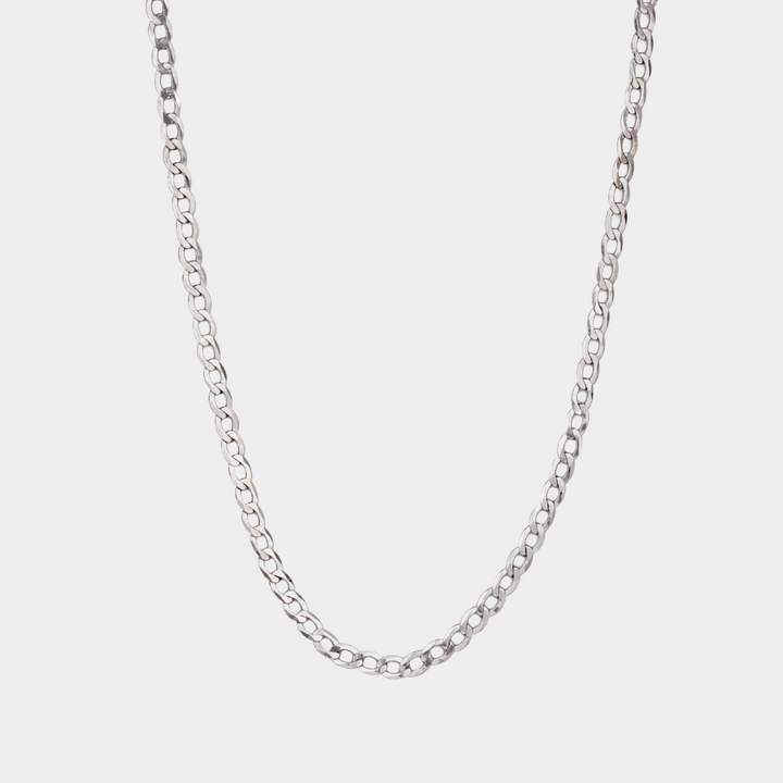 925 Italian Silver 3mm Curb Necklace