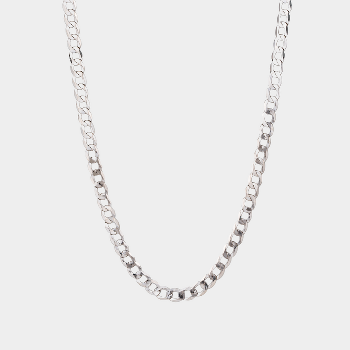 925 Italian Silver 4mm Curb Necklace