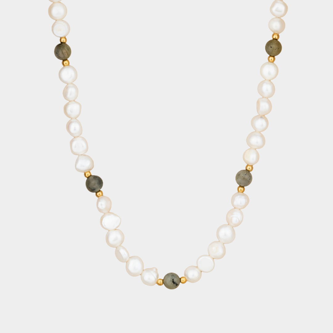 Labradorite Stone Pearls Necklaces