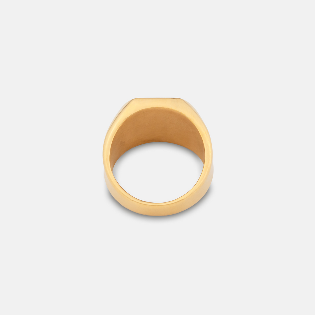 Gold Lapis Lazuli Stone Signet Ring