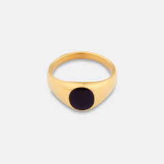 Gold Onyx Stone Signet Ring