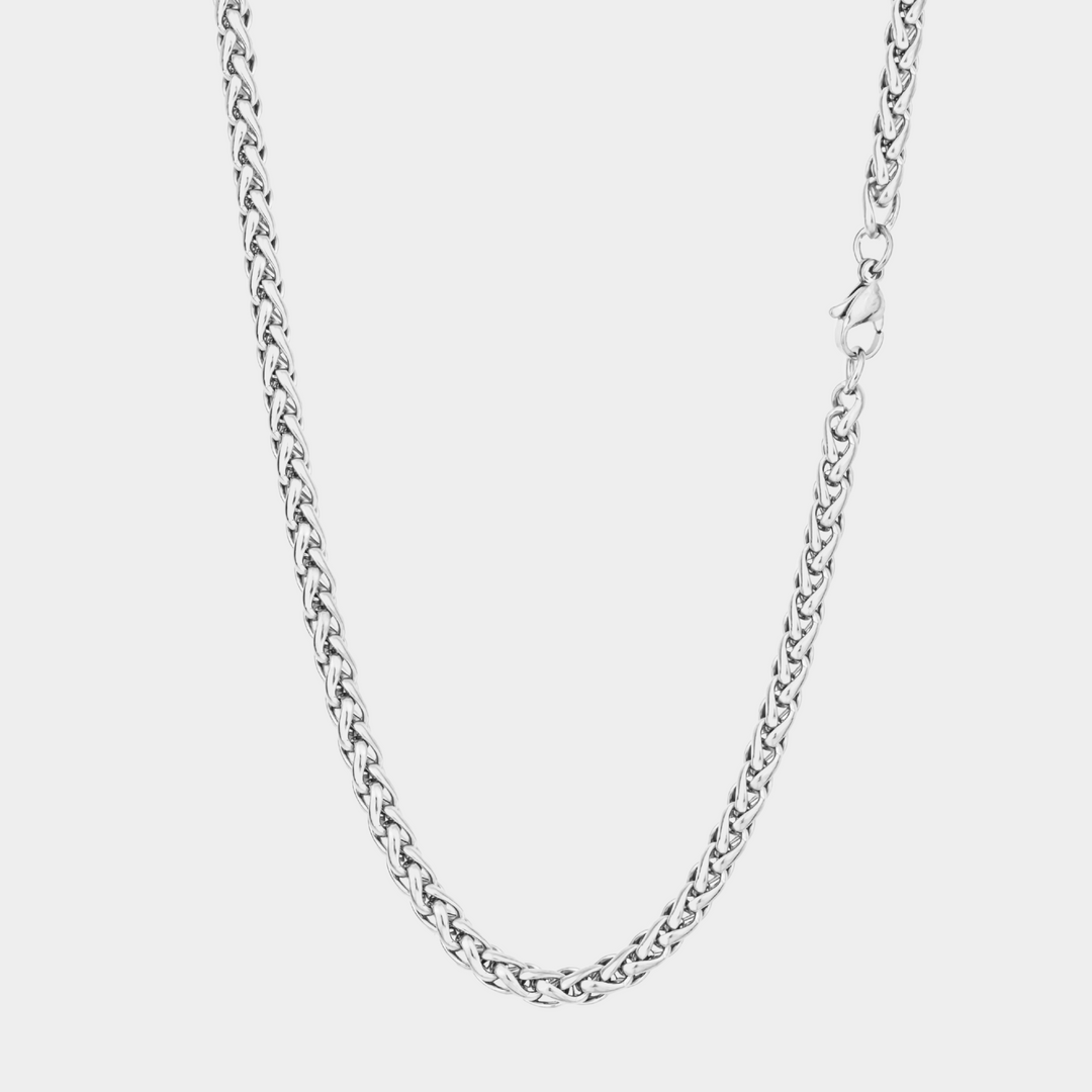 5mm Wheat Chain Necklace Silver