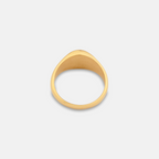 Gold ring on a light gray background