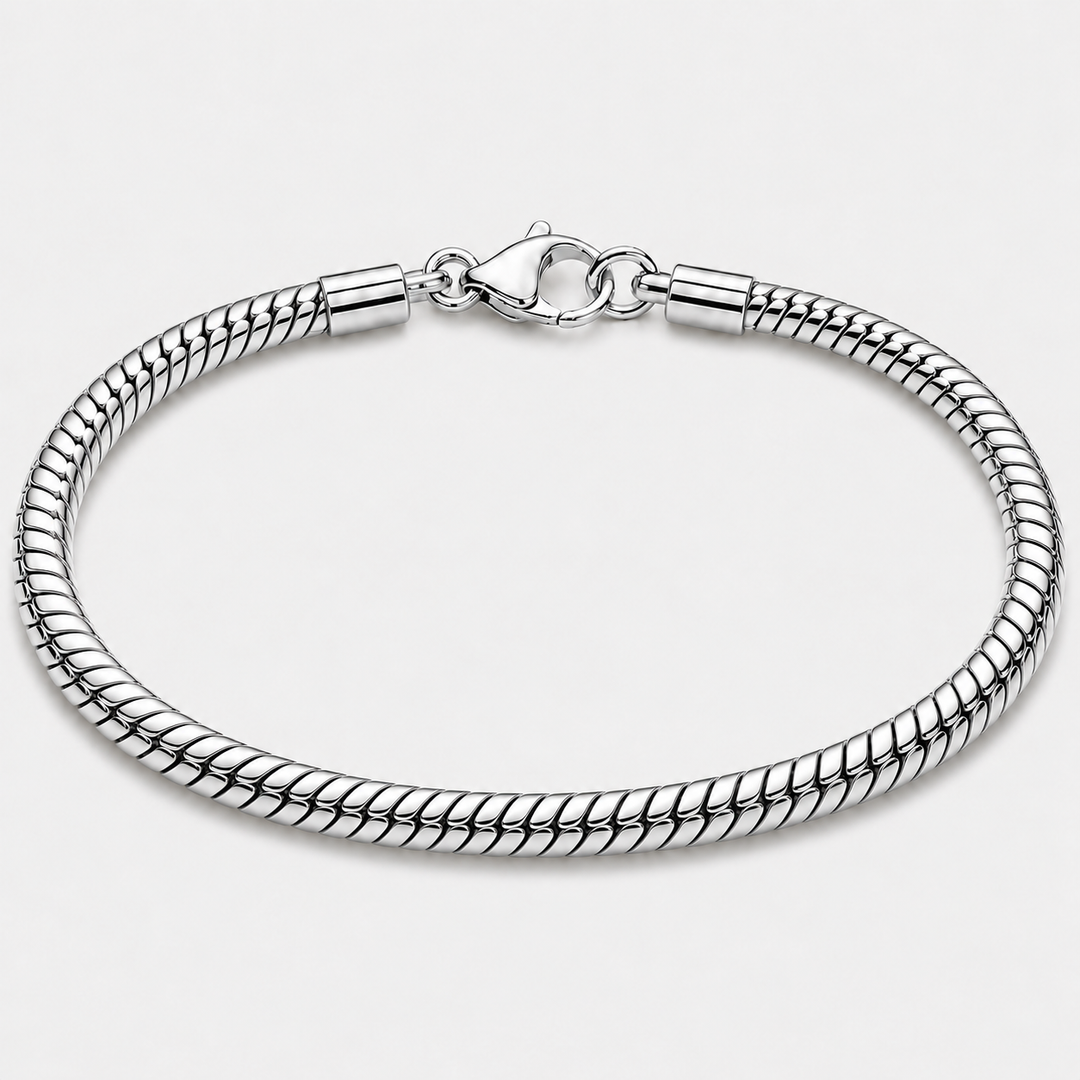 Silver Snake Bracelet – 5mm Round