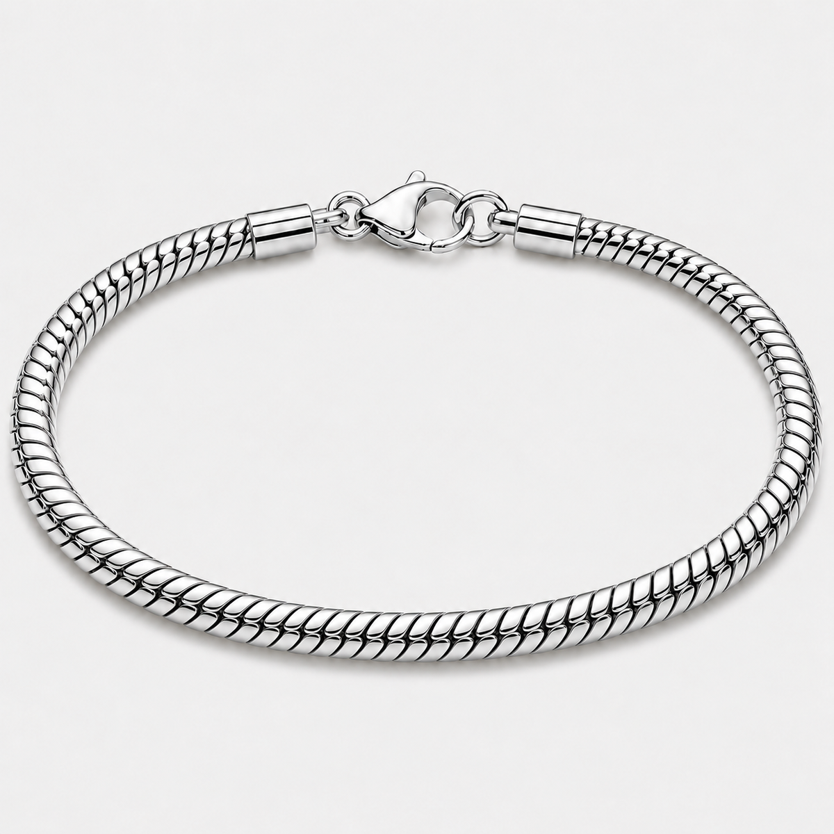 Silver Snake Bracelet – 5mm Round