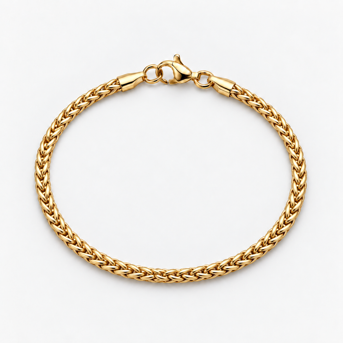 Gold 3mm Wheat chain bracelet
