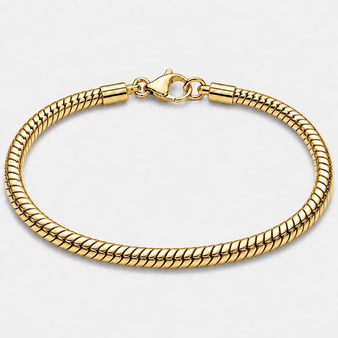 Gold Snake Bracelet – 5mm Round