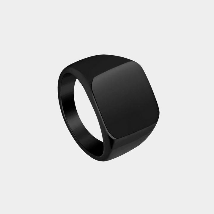 Black Square Face Signet Ring
