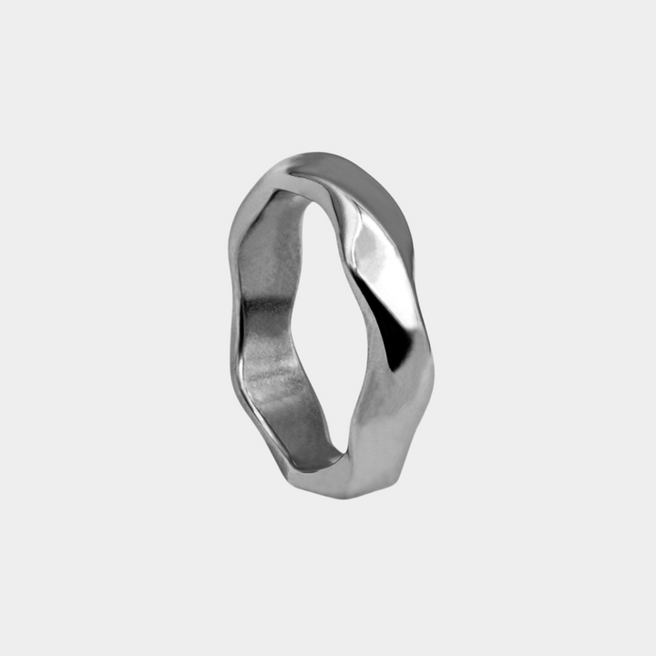 Silver Wavy Band Ring 6MM