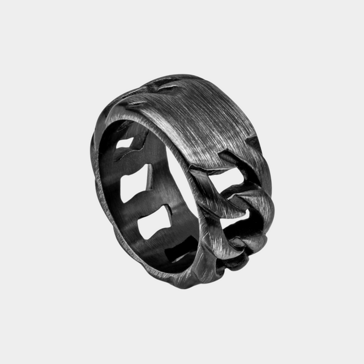 Charcoal Chain Band Ring 8MM