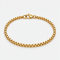 Gold Box Chain Bracelet - 3mm