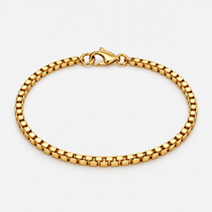Gold Box Chain Bracelet - 3mm