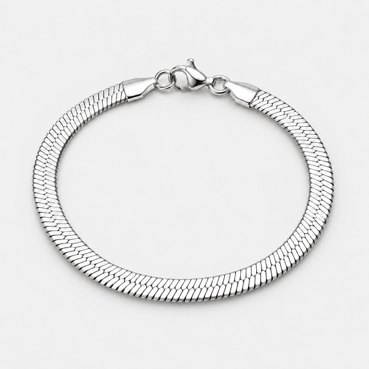 Silver Flat Herringbone Bracelet – 5mm