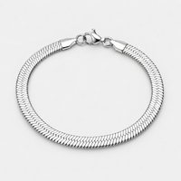 Silver Flat Herringbone Bracelet – 5mm