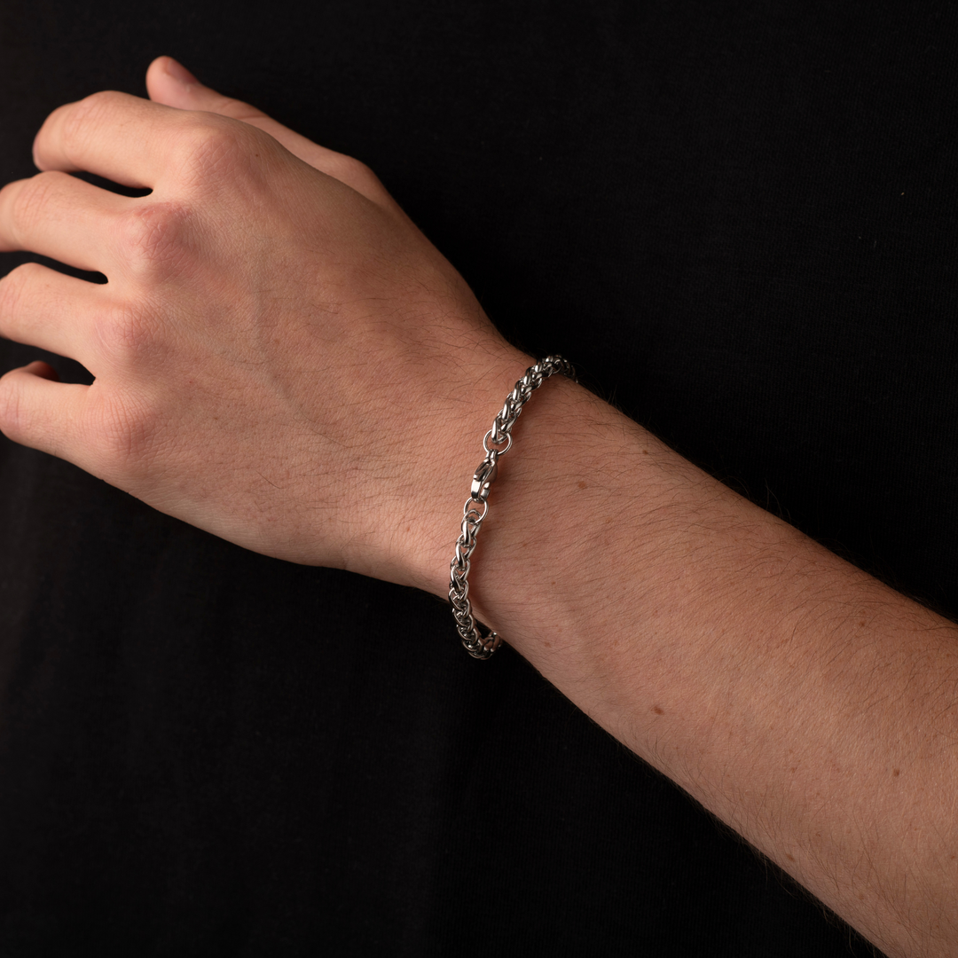 5mm Wheat Bracelet Silver