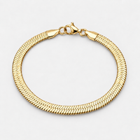 Gold Flat Herringbone Bracelet – 5mm
