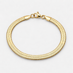 Gold Flat Herringbone Bracelet – 5mm