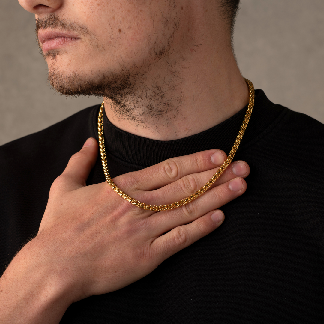 5mm Wheat Chain Necklace Gold
