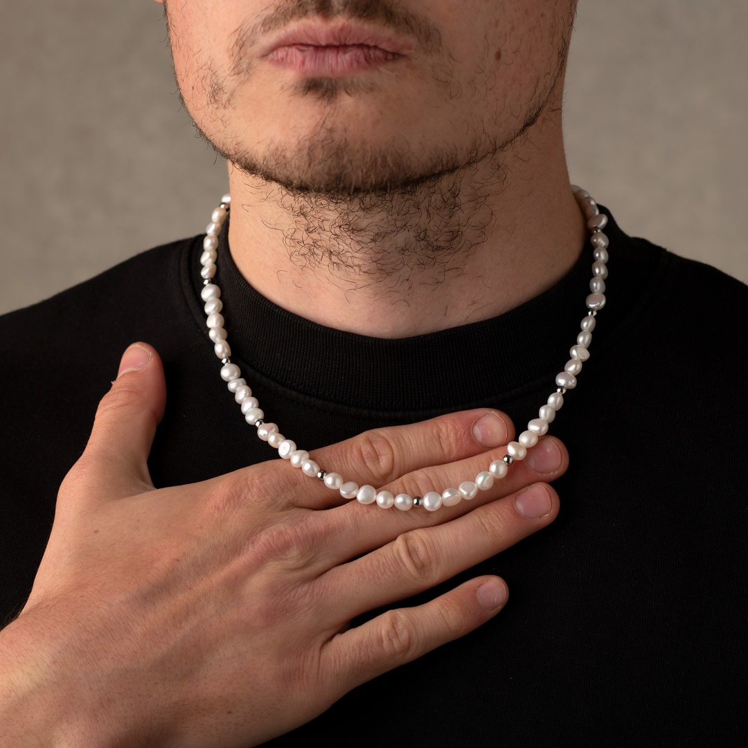 Silver Bead - Genuine Pearls Necklaces