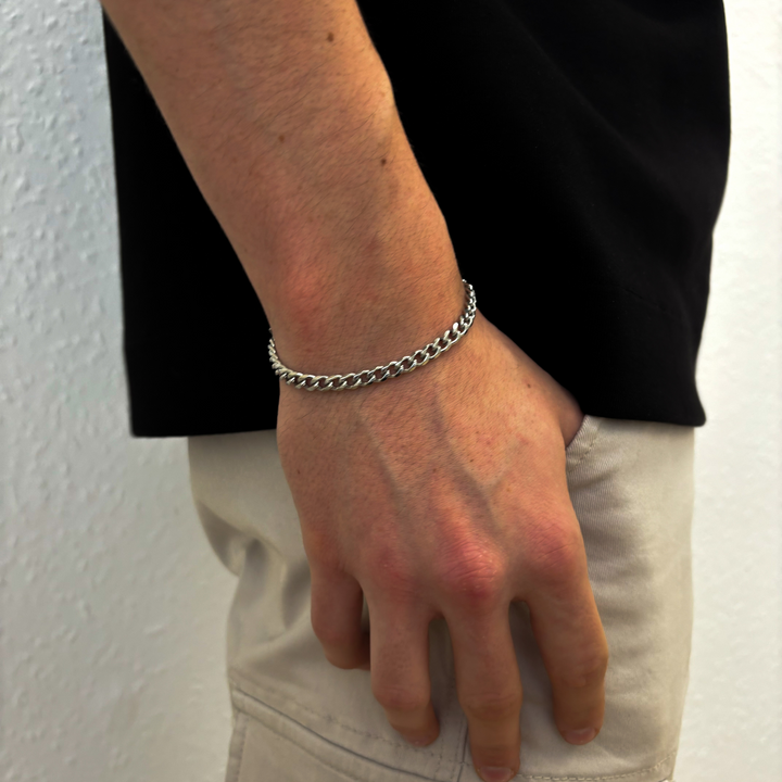 Silver Cuban Chain Bracelet 5MM