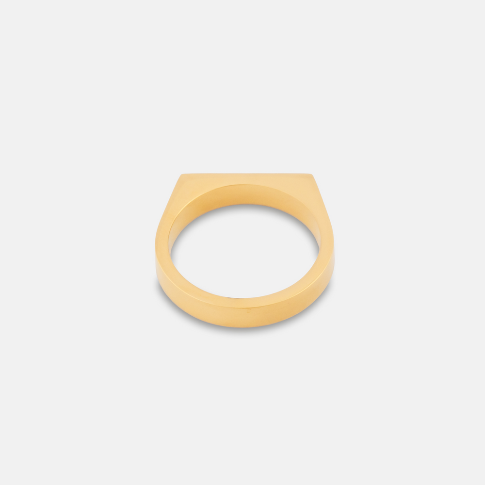 Gold Mayfair Signet Ring on a white background