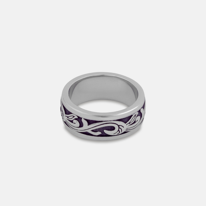 Silver Plant Band Ring