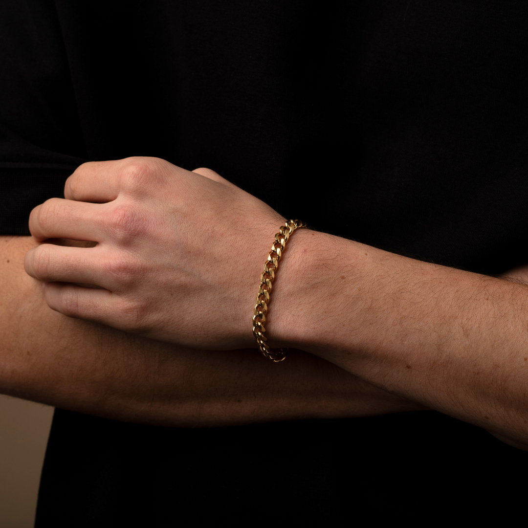 Gold Cuban Chain Bracelet 7MM