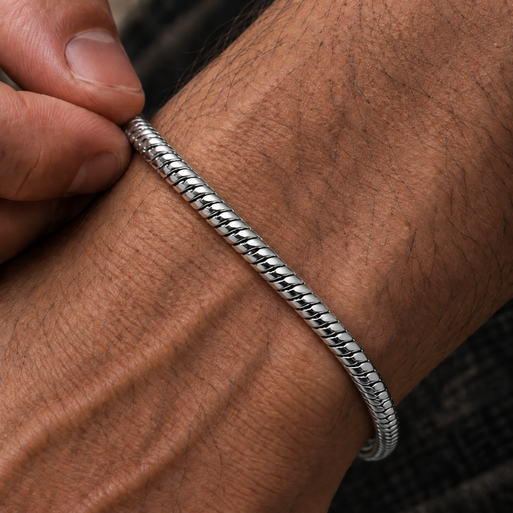 Silver Snake Bracelet – 5mm Round