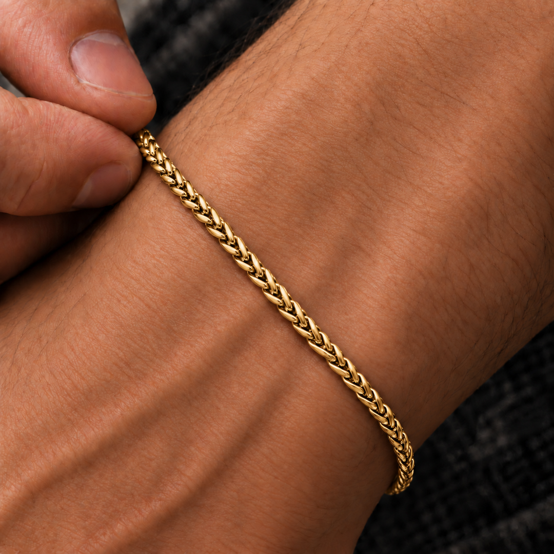 Gold Wheat Bracelet - 3mm