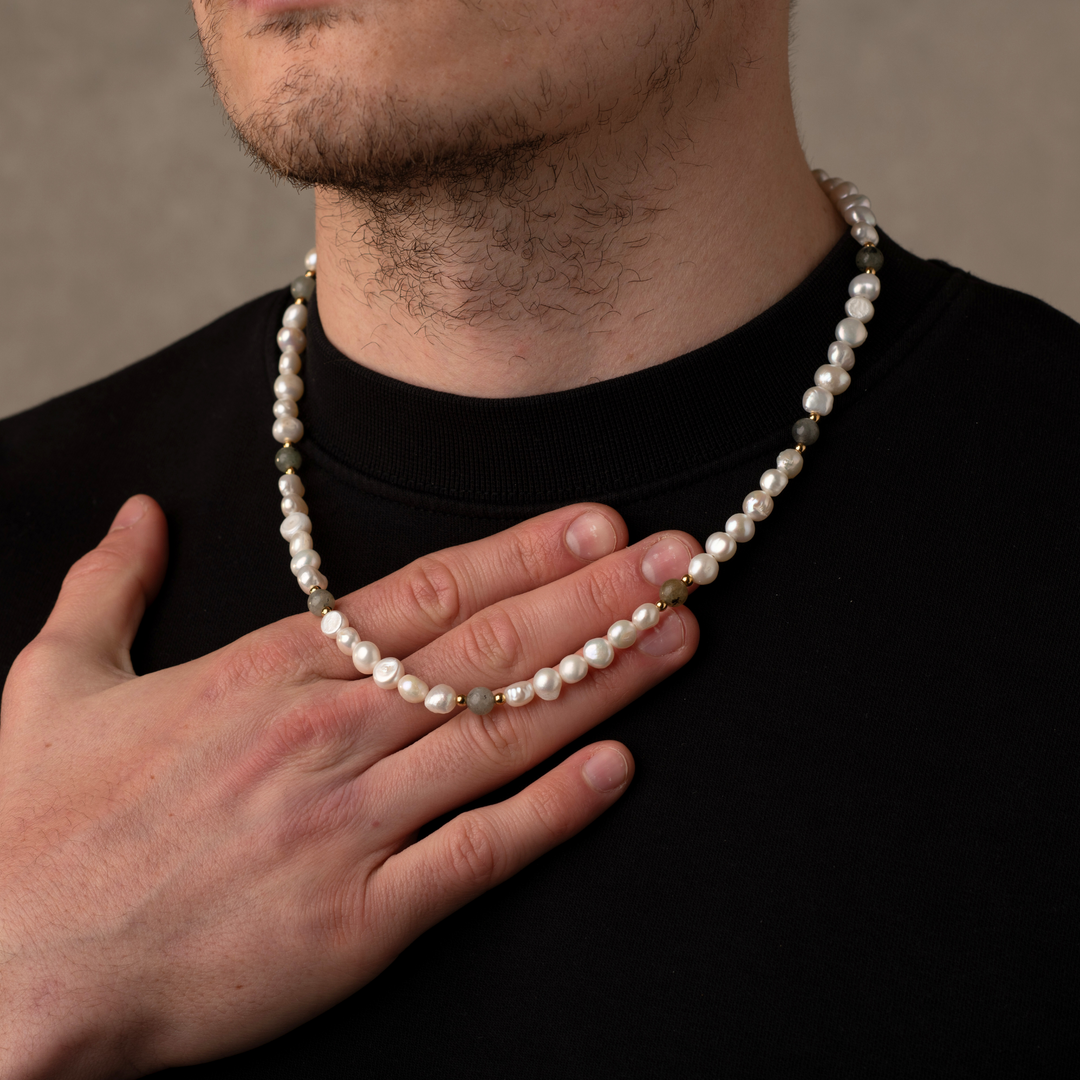 Labradorite Stone Pearls Necklaces