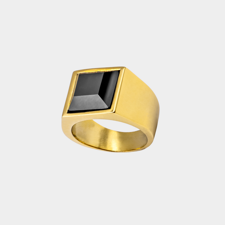 Gold Genuine Brazilian Stone Signet Ring
