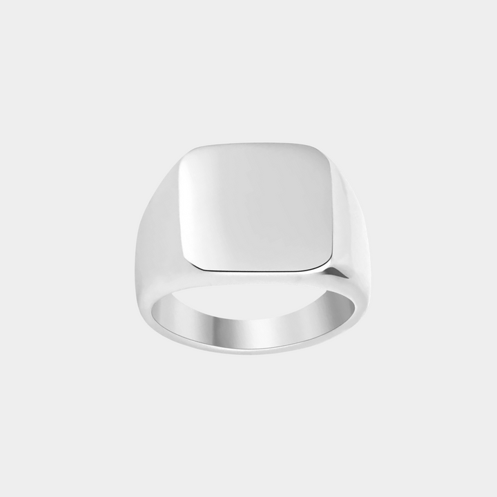 Silver Square Face Signet Ring