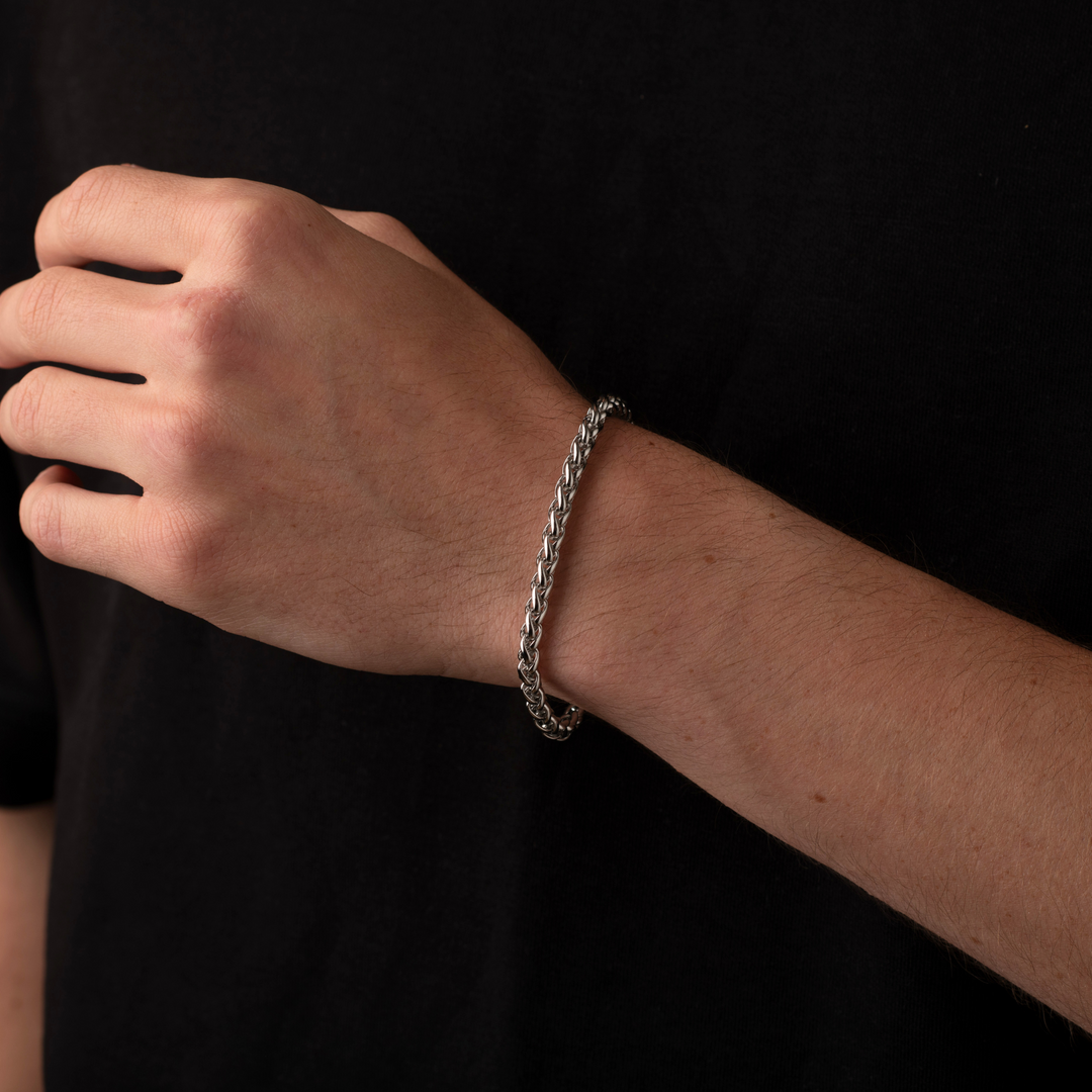5mm Wheat Bracelet Silver