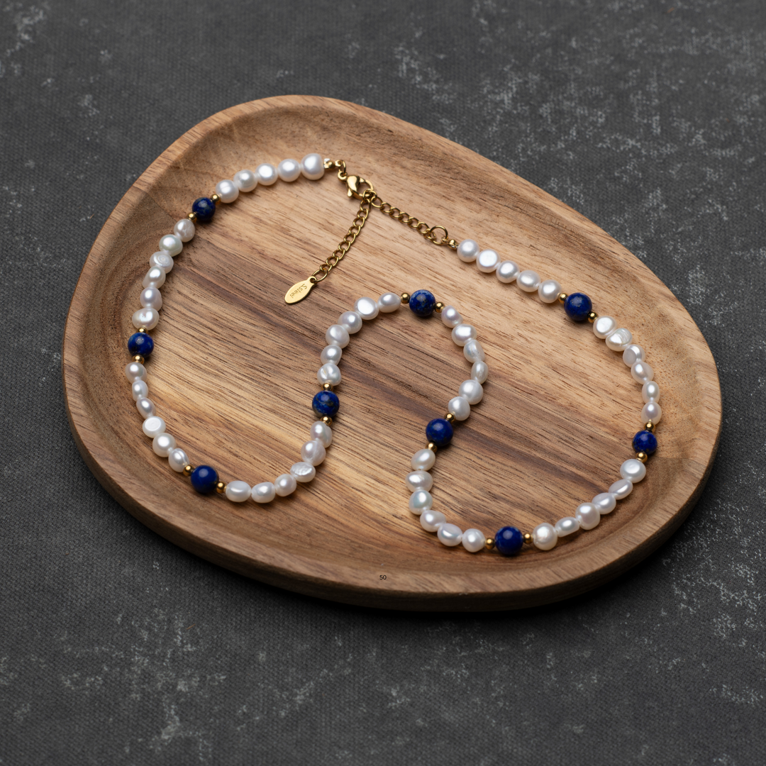 Lapis Lazuli - Genuine Pearls Necklaces