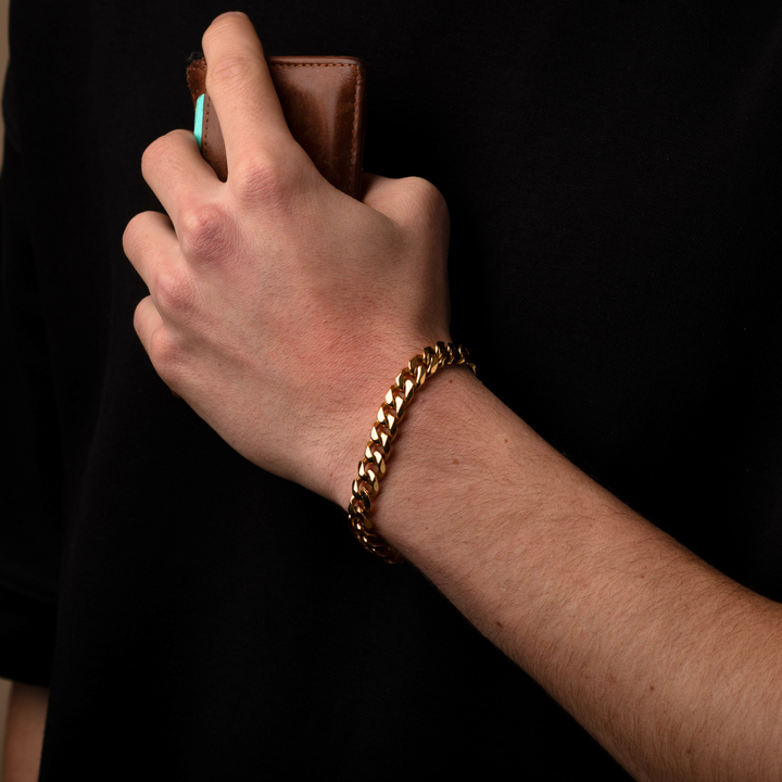 Gold Cuban Chain Bracelet 9MM