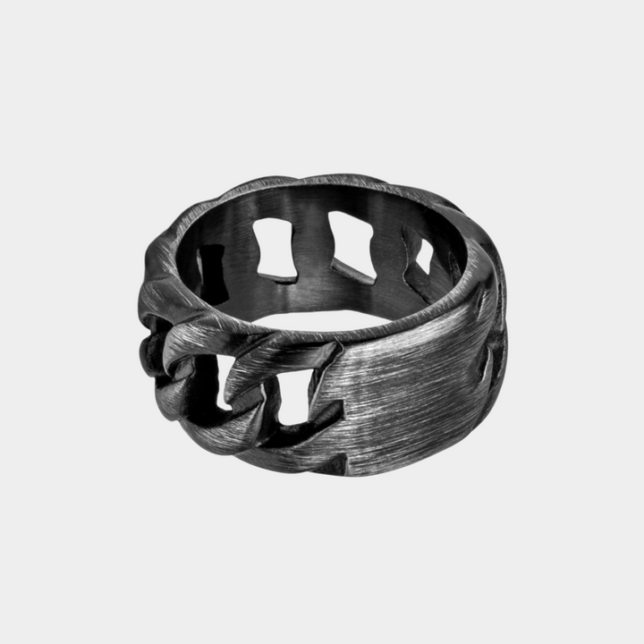 Charcoal Chain Band Ring 8MM