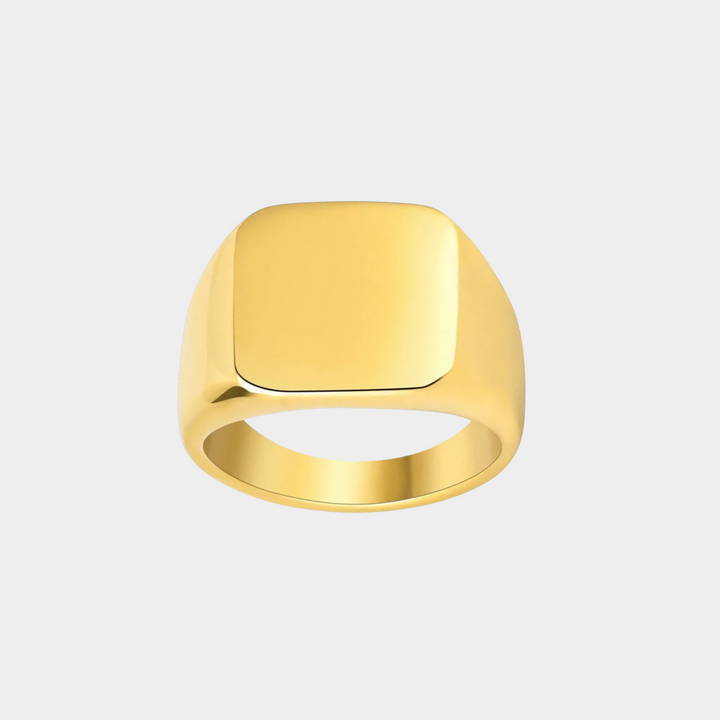 Gold Square Face Signet Ring