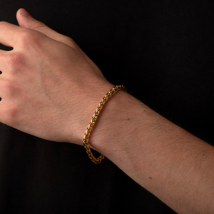 5mm Wheat Bracelet Gold