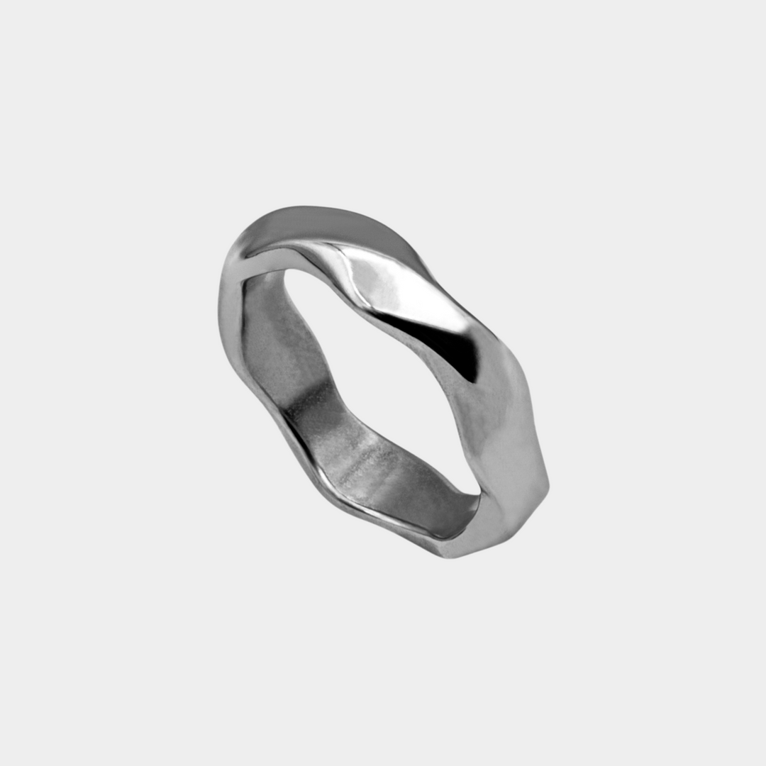 Silver Wavy Band Ring 6MM