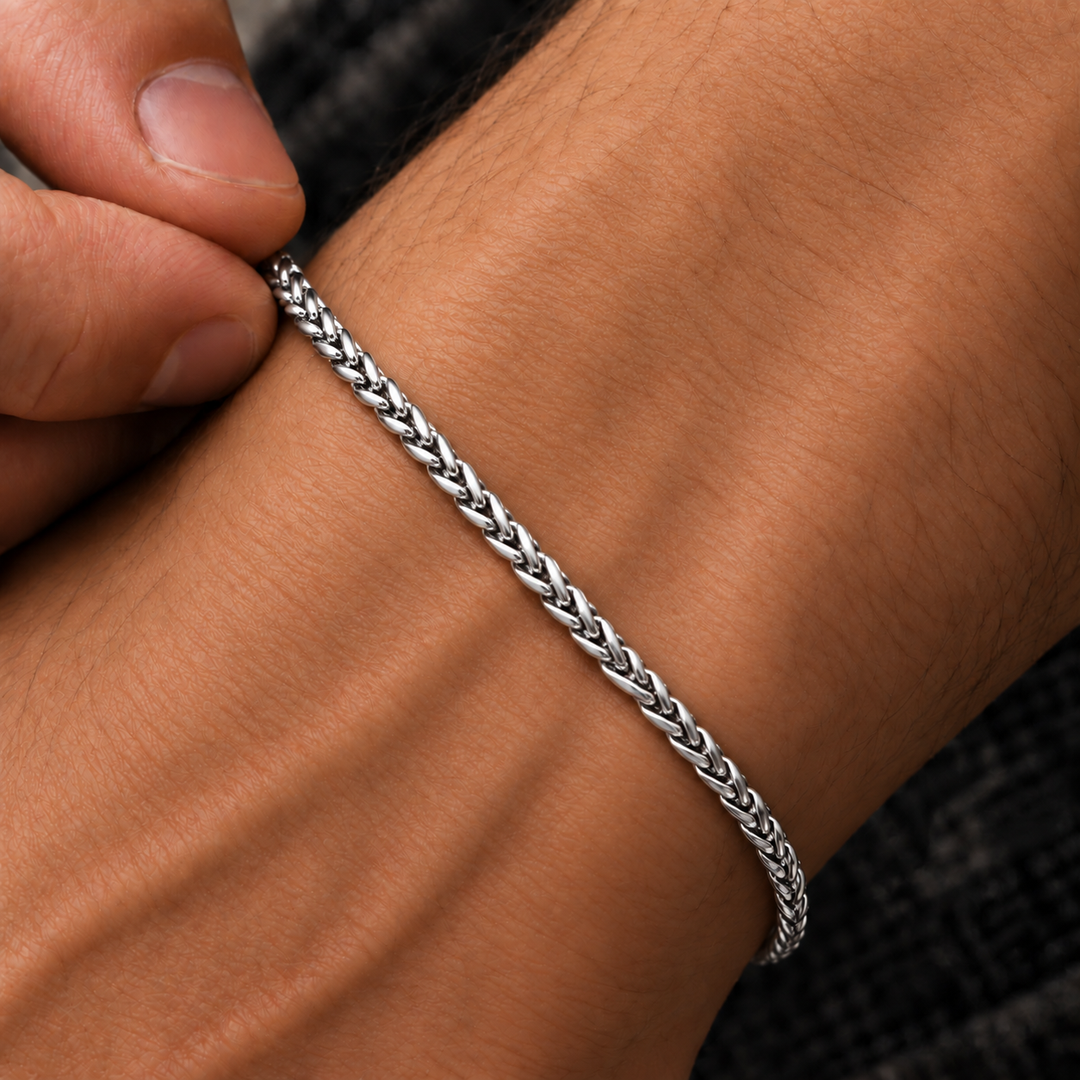 Silver Wheat Bracelet - 3mm