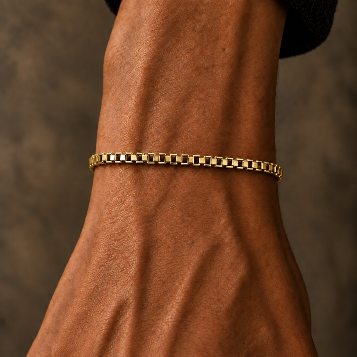Gold Box Chain Bracelet - 3mm